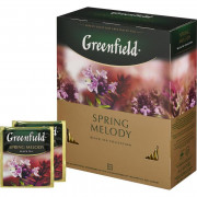 Чай GREENFIELD Spring Melody черный с чабрецом ,100 пакетиков