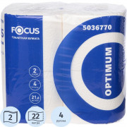Бумага туалетная 2-сл. Focus Optimum, 4шт., тиснение, белая,  целюллоза