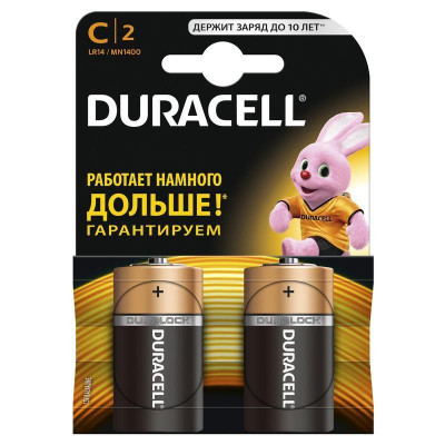 Элементы питания батарейка DURACELL C/LR14 алкалин. бл/2