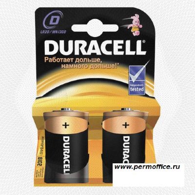 Элементы питания батарейка DURACELL D/LR20 алкалин. бл/2