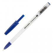 Ручка шариковая BRAUBERG Stick Medium масляная синяя, узел 1 мм, линия письма 0,5 мм