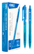 Ручка шариковая Deli X-tream EQ20-BL синяя автом. 0,7мм игольчатый узел