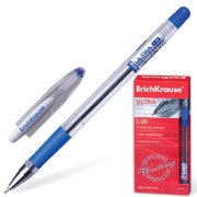 Ручка шариковая ERICH KRAUSE Ultra L-30, масляная, корпус прозрачный, 0,6 мм, синяя