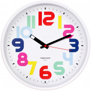 Часы настенные Troyka 77771712, круглые, 30*30*5, белая рамка