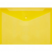 Папка конверт на кнопке А4 180 желтая прз.