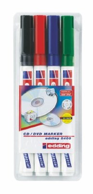 Маркер для CD EDDING E-8400/4S набор 4цв. 0,75мм Германия