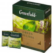 Чай GREENFIELD Green Melissa зеленый с мелиссой 100 пакетиков