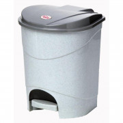 Ведро-контейнер для мусора (урна) IDEA, 11л, с педалью, пластик, мраморный