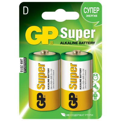 Элементы питания батарейка GP Super D/LR20/13A алкалин. бл/2
