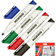 Набор маркеров для белых досок KORES 20843 толщина линии 3 мм, 4шт/уп