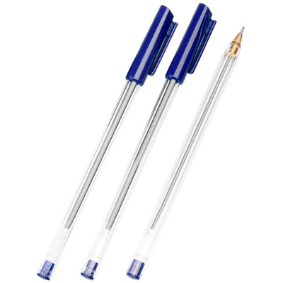 Ручка шариковая СТАММ РШ 800 синяя, 0,7мм, прозрачный корпус