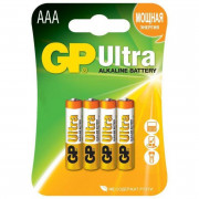 Элементы питания батарейка GP Ultra AAA/LR03/24A алкалин., бл/4