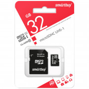 Карта памяти SmartBuy microSDHC 32GB Class 10(с адаптером)