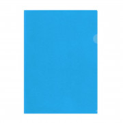 Папка-уголок 180 мкр, А4 жест.пластик синяя прозр. E-310 Россия