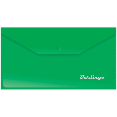 Папка конверт на кнопке C6 180 зеленая Berlingo (223*120 мм)