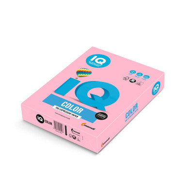 Бумага цветная IQ COLOR (А4,80г,OP174-розовый фламинго) пачка 500л.