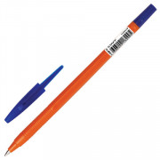Ручка шариковая масляная STAFF "Flare", корпус оранжевый, узел 1 мм, линия 0,7 мм, синяя