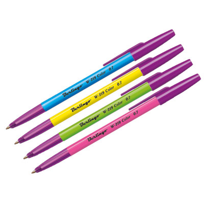 Ручка шариковая Berlingo  , W-219 Color, ,  синяя,  0, 7мм,  ассорти (CBp_70912)