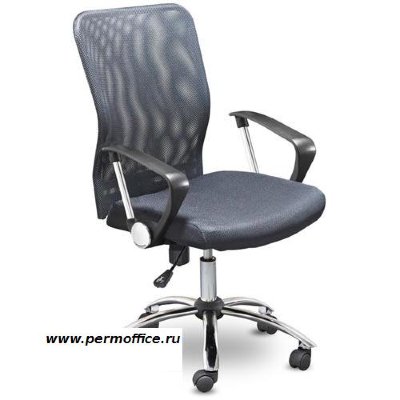 Кресло UP_EChair-203 PTW net ткань черная, сетка черная, хром