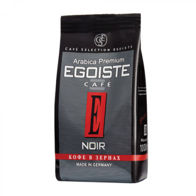 Кофе в зернах EGOISTE "Noir", натуральный, 1000 г, 100% арабика, вакуумная упаковка