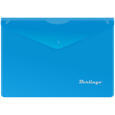 Папка конверт на кнопке А5+ 180 Berlingo синяя