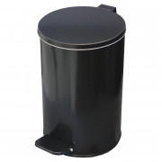 Ведро-контейнер для мусора (урна) с педалью 10л стальное, черное, 200 ммx 310 мм