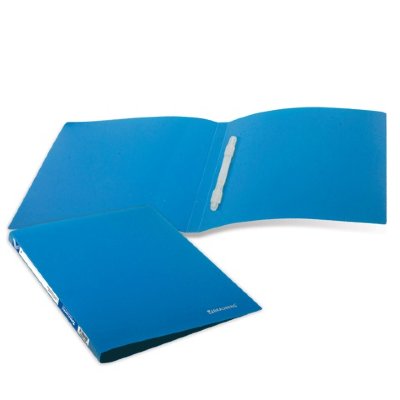 Папка с пластиковым скоросшивателем А4 BRAUBERG бюджет, синяя, до 100 листов, 0,5 мм