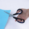 Ножницы 190мм BRAUBERG Soft Grip, черно-синие, резиновые вставки, 3-х сторонняя заточка, 230762