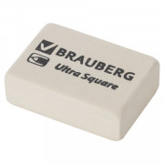 Ластик BRAUBERG Ultra Square 26х18х8 мм, белый, натуральный каучук, 228707