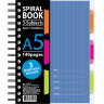 Тетрадь-блокнот А5 140л, SPIRAL BOOK Синий, клетка, евроспир,обл.пласт,раздел.84113