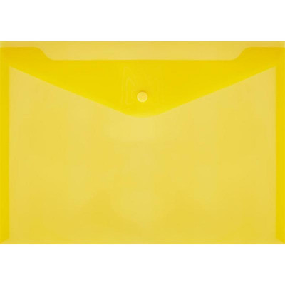 Папка конверт на кнопке А4 180 желтая прз.