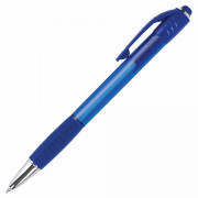 Ручка шариковая автомат. BRAUBERG SUPER синяя, корпус синий, узел 0,7 мм, линия 0,35, грип