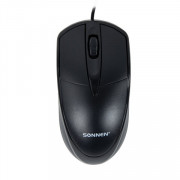 Мышь проводная SONNEN B61, USB, 1600 dpi, 2 кнопки + колесо-кнопка, оптическая, черная