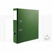 Папка-регистратор Attomex 75мм ПВХ с корманом на корешке, металл. уголок, зеленый