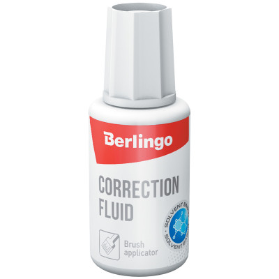 Корректирующая жидкость Berlingo 20мл, на химической основе, с кистью