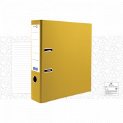 Папка-регистратор Attomex 75мм ПВХ с корманом на корешке, металл. уголок, желтый
