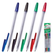 Набор ручек шариковых СТАММ ОПТИМА синий, зелёный, красный, черный, 1мм