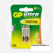 Элементы питания батарейка GP Ultra AAA/LR03/24AU алкалин. бл/2