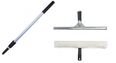 Комплект для мытья окон ЛАЙМА Проф  ручка+стекломойка+стяжка