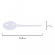Ложка столовая одноразовая пластиковая 165 мм, белая, КОМПЛЕКТ 100 шт., БЮДЖЕТ