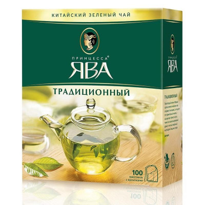 Чай Принцесса Ява зеленый 100 пак/уп