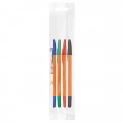 Ручки шариковые СТАММ 511 набор 4 цв, 1 мм, оранж. корпус