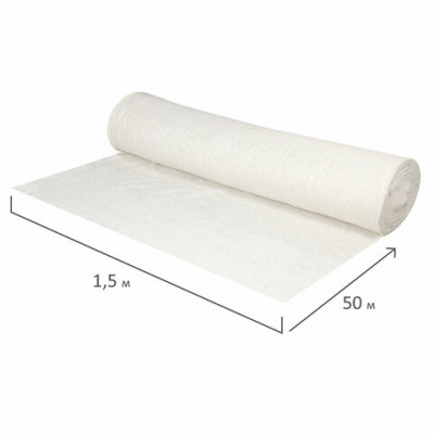 Полотно ХПП холстопрошивное, Узбекистан, светлое, 1,5х50 м, 150(±10) г/м2, шаг 2,5 мм