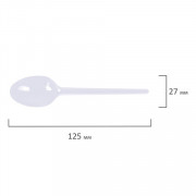 Ложка чайная одноразовая пластиковая 125 мм, белая, КОМПЛЕКТ 100 шт., СТАНДАРТ
