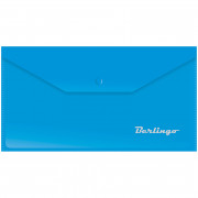 Папка конверт на кнопке C6 180 синяя Berlingo (223*120 мм)
