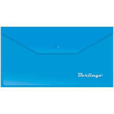 Папка конверт на кнопке C6 180 синяя Berlingo (223*120 мм)