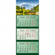 Календарь настенный 3-х блочный Супер-Премиум,2024,340х805,Дом у озера