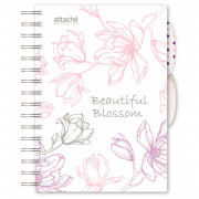 Тетрадь-блокнот А5 140л,кл,спир,плас Attache Selection Flower DreamsBlossom